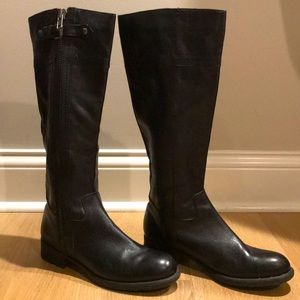Franco Sarto black leather knee high boot